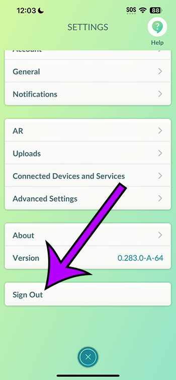 how to sign out of Pokemon Go on an iPhone 14