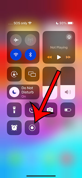 tap the screen recording button