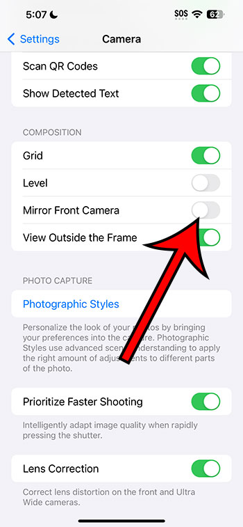 how to turn off inverted camera on iPhone 13