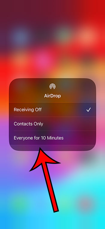 AirDrop settings