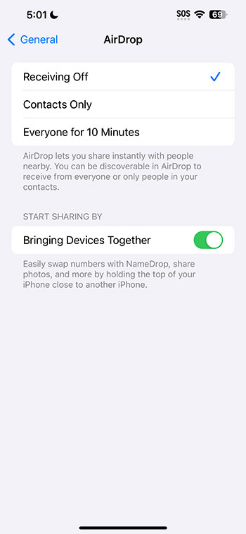 how to use AirDrop on an iPhone